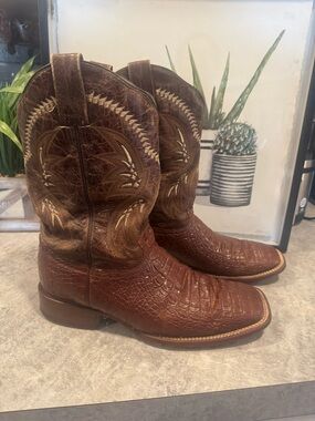 Cuatralba Men’s Western Cognac Square Toe Boots Size 9.5